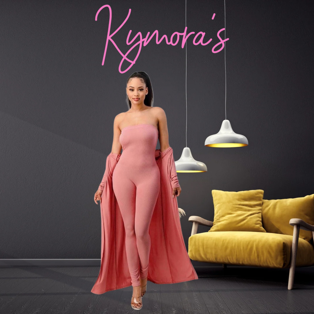 Latoya Ribbed Jumpsuit with Cardigan