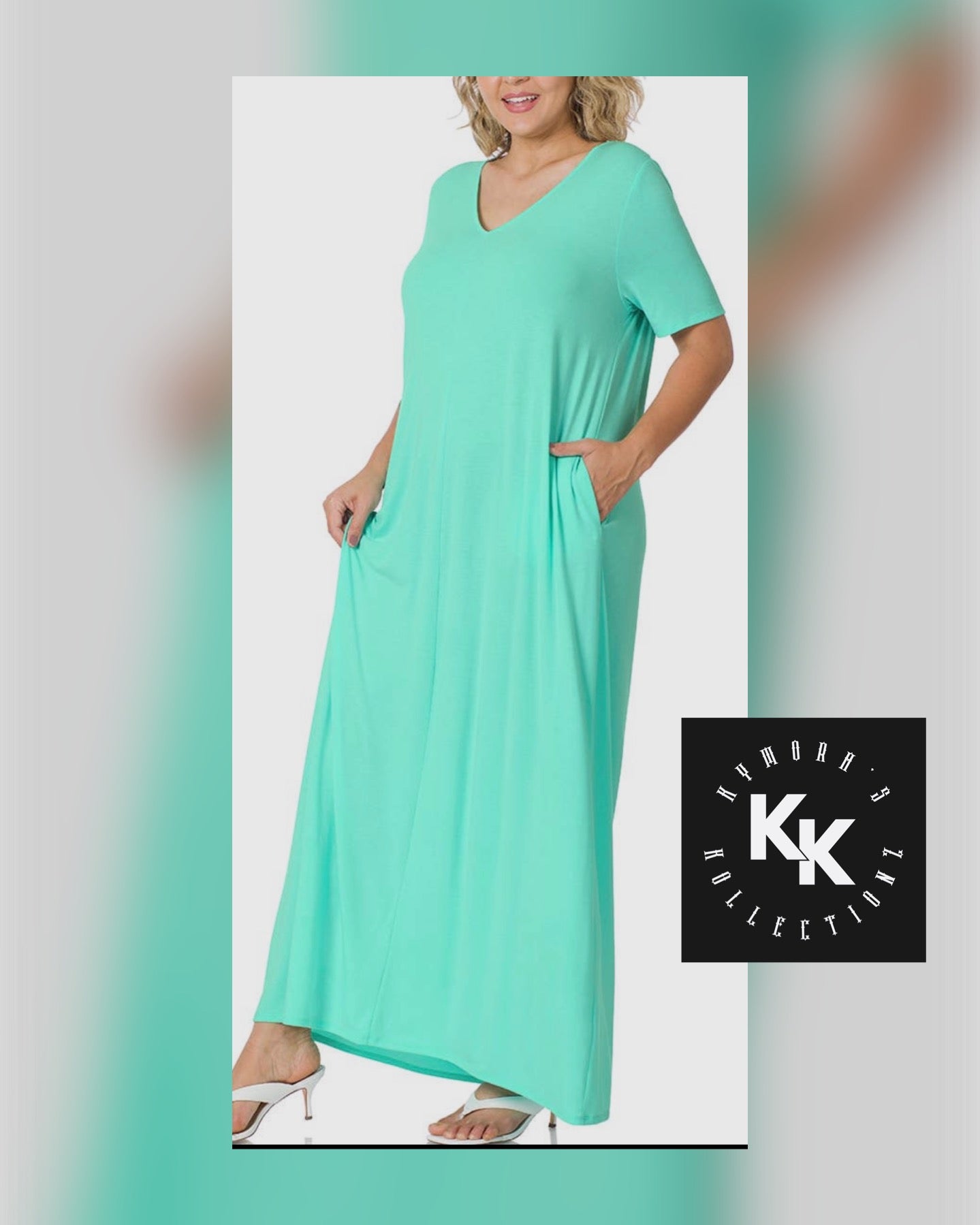 Teal Plus Size Maxi