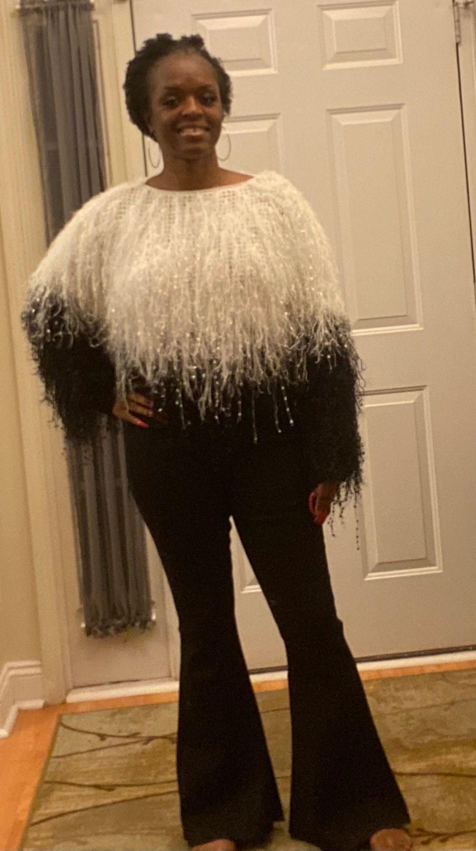 Black and White Tassel Sweater