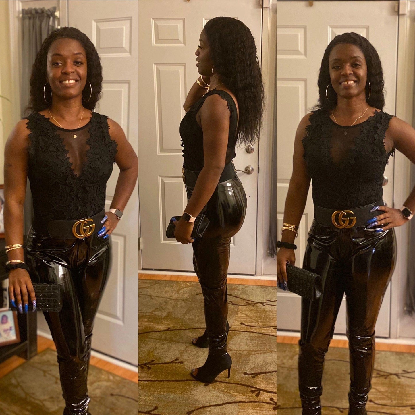 Shiny Faux Leather Pants