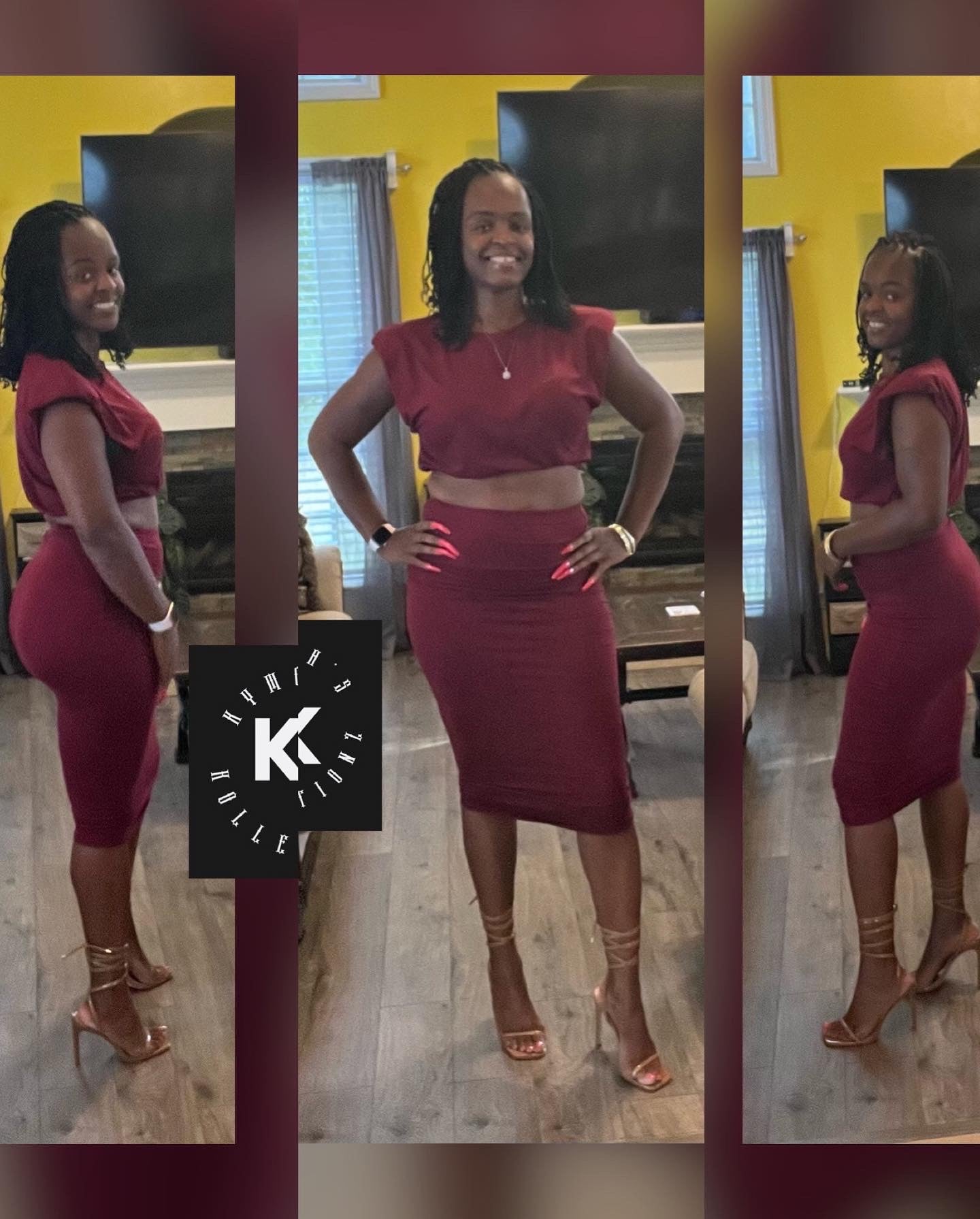 Michaela Padded Crop Top and Skirt Set
