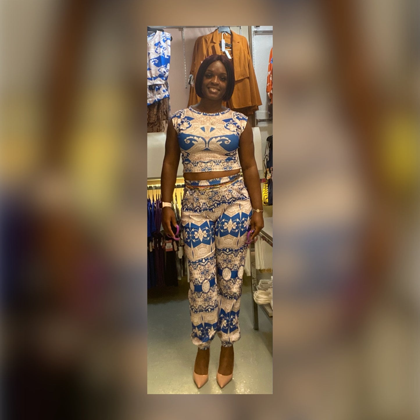 Jayna Casual Pants and Crop Top