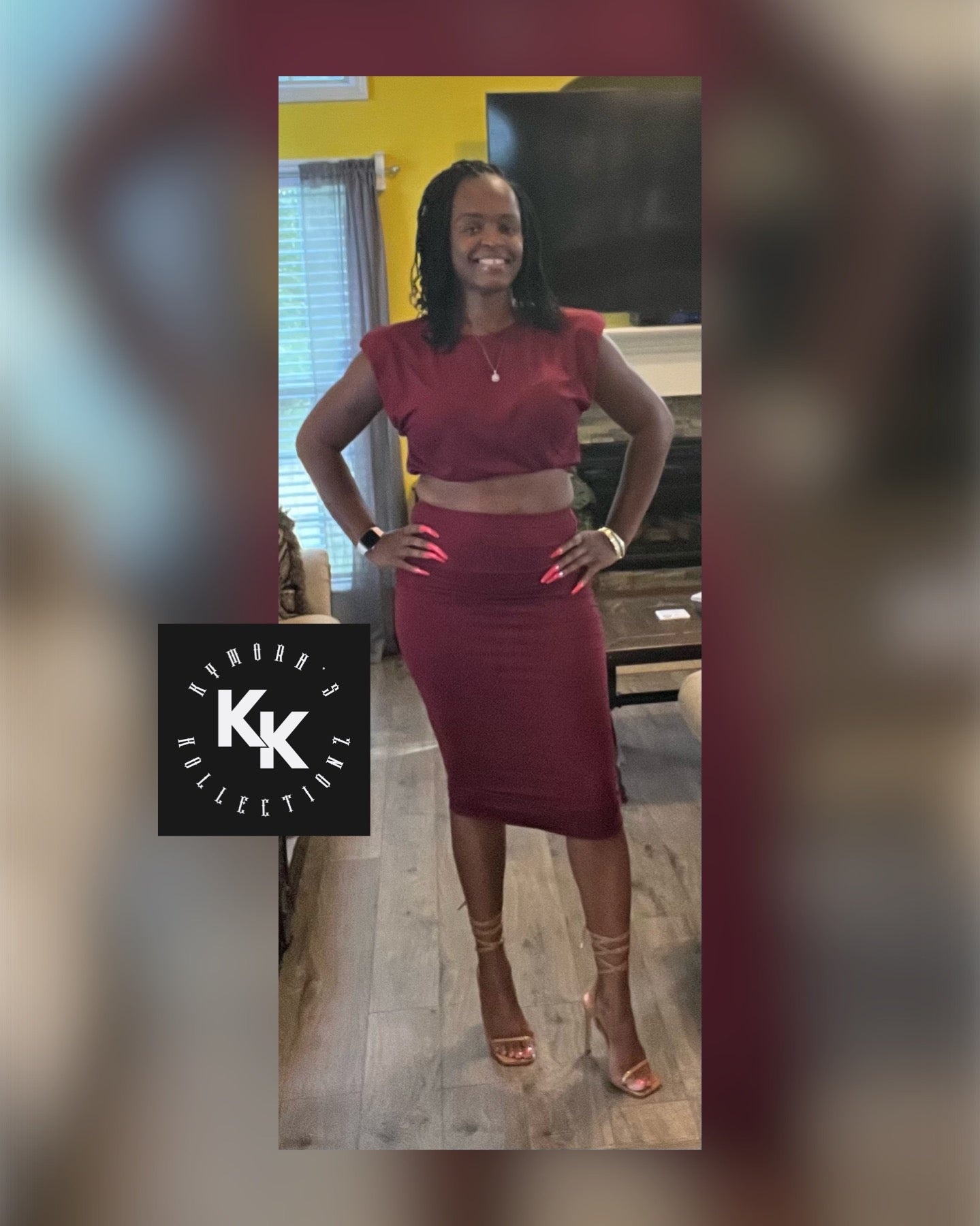 Michaela Padded Crop Top and Skirt Set