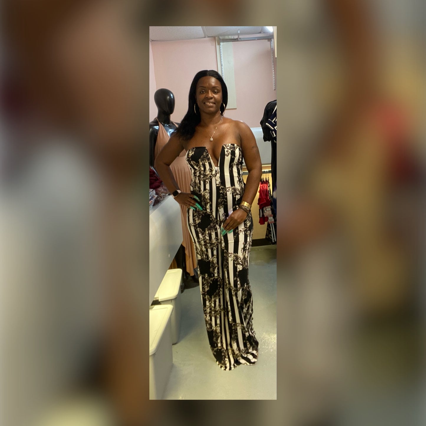 Summer Jumpsuit Black/White