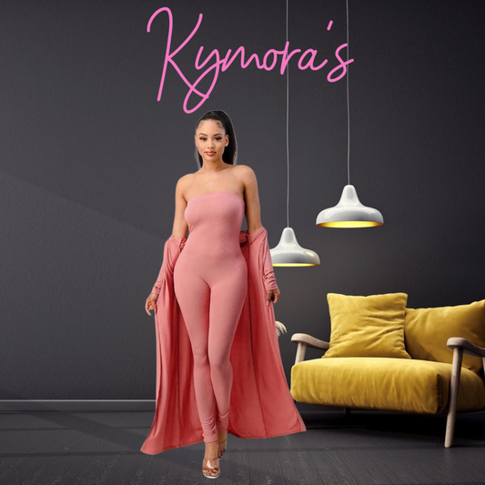 Latoya Ribbed Jumpsuit with Cardigan