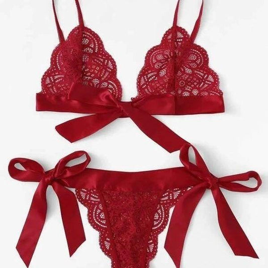 Red Two Piece Side Tie