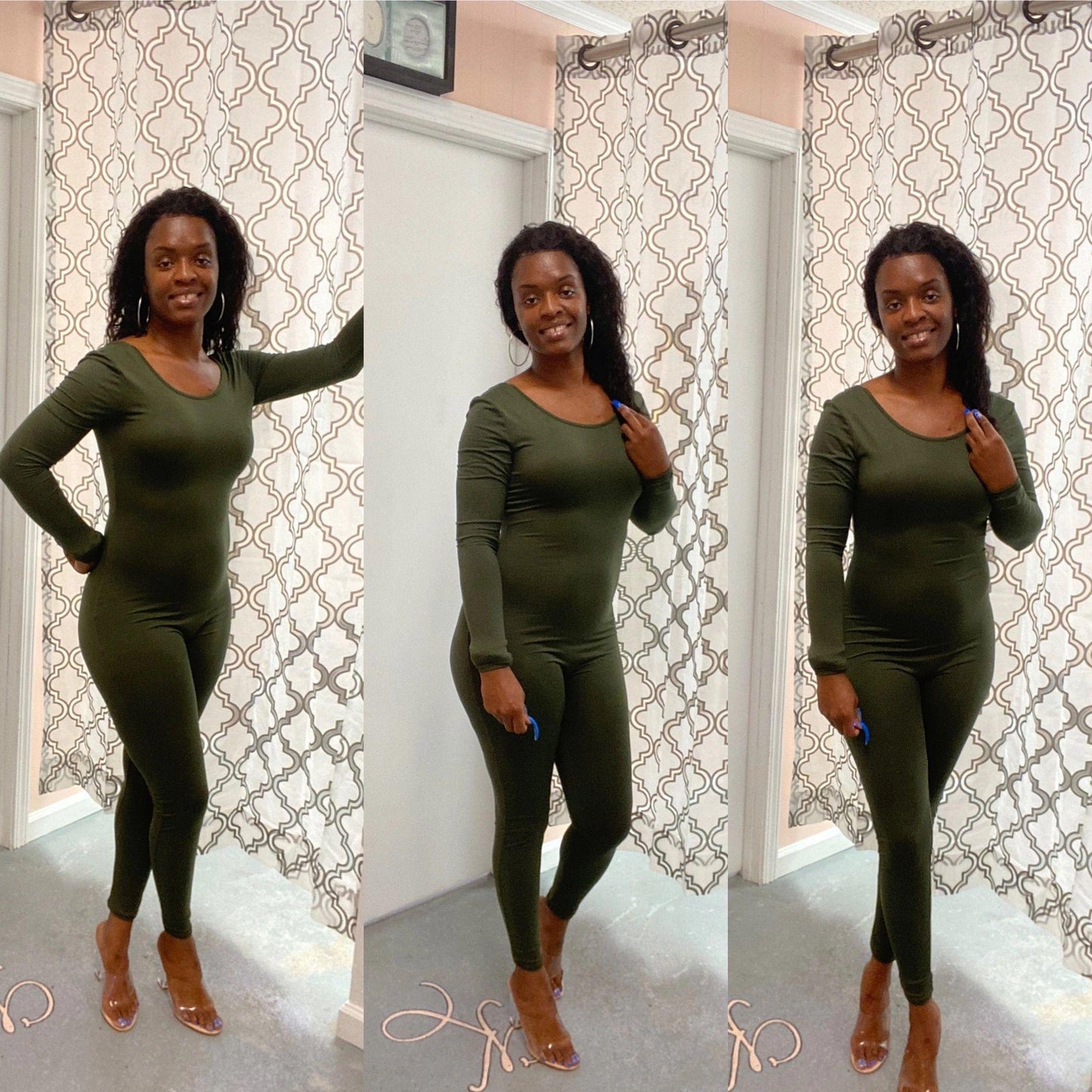 Alexis Long Sleeve Catsuit - Olive
