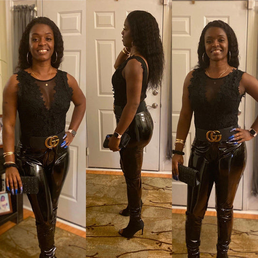 Shiny Faux Leather Pants