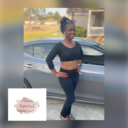 Mariah Stacked Pants Set Black