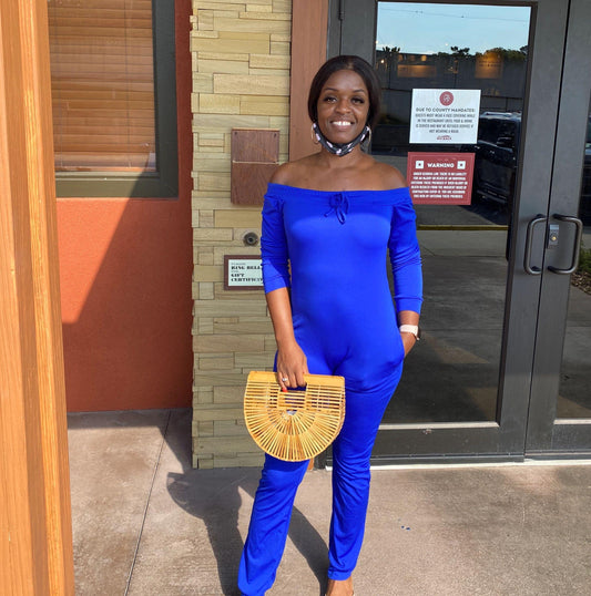 Royal Blue Off Shoulder Jumpsuit