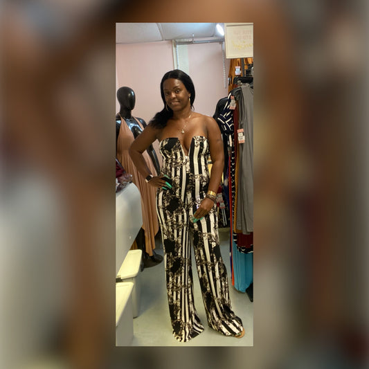 Summer Jumpsuit Black/White
