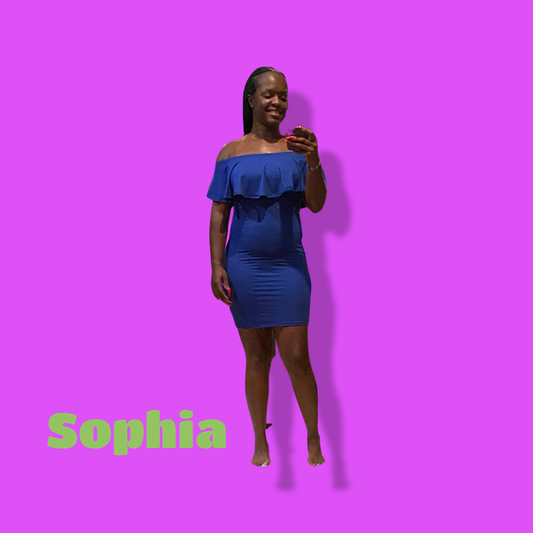 Sophia Off Shoulder Dress Royal Blue