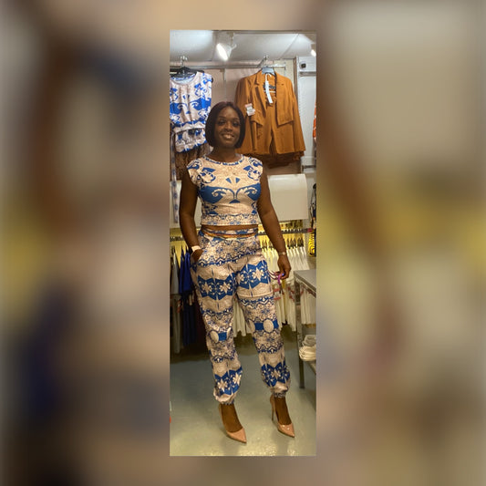 Jayna Casual Pants and Crop Top